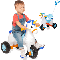 Triciclo Infantil Empurrar Passeio Calesita Velocita Fantasy AZUL