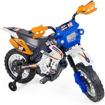 Moto Eletrica Motocross 6V Azul com Rodinhas -Xplast