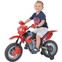 Moto Eletrica com rodinhas Motocross Infantil Vermelha 6V Xplast