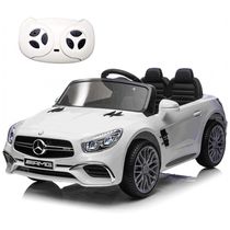 Carro Elétrico Infantil Mercedes Benz a Bateria 12V Motor Duplo, MP3, AUX e LED, AVRCECI, Branco