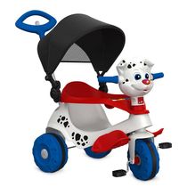 Triciclo com Capota - Passeio e Pedal - Velobaby - Cachorrinho - Bandeirante - Branco