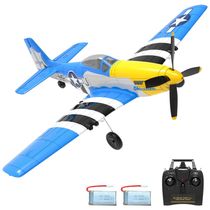 Avião de Controle Remoto com Sistema de Estabilização Xpilot e Acrobáticas, VOLANTEXRC P51, Azul