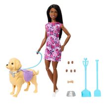 Conjunto de Boneca Articulada e Mini Figura - Barbie - Brooklyn - Passeio de Cachorrinho - Mattel