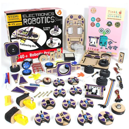 Kit de Robótica STEM 40 em 1 com Eletrônicos, Sensores e 100 Peças para Crianças Robôs DIY Educativos Butterfly EduF...