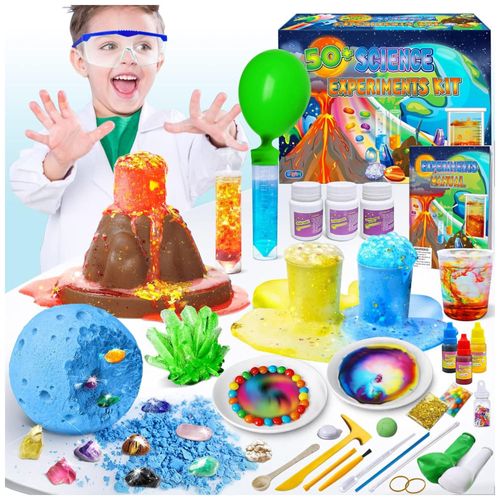 Kit de 50 experimentos de ciências para crianças de 4 a 12 anos Atividades STEM educacionais com o UNGLINGA.