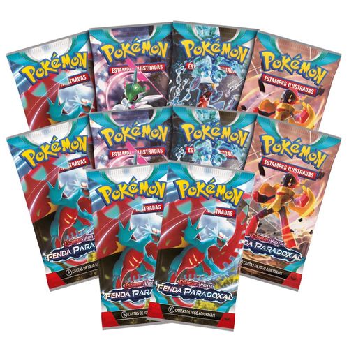 10 Pacotes Booster Pokémon 60 Cartas Escarlate e Violeta Fenda Paradoxal Copag