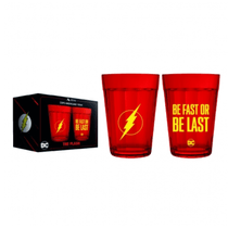 Jogo 2 Copos Americanos Prime Flash Vermelho 190ml Luva com Caixa