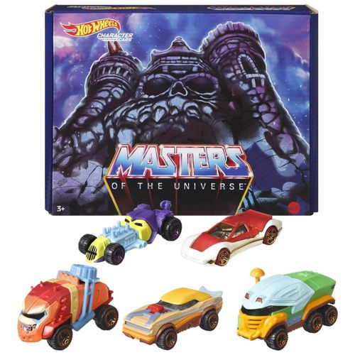 Conjunto com 5 Carros Colecionáveis Hot Wheels Masters of the Universe em Escala 1:64, Mattel