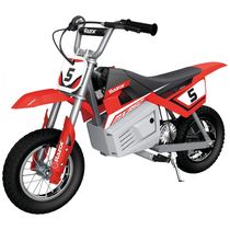 Moto Elétrica Motococross a Bateria 24V Acelera até 22 km, h para Crianças de 13 Anos ou Mais, Razor MX350, Vermelha