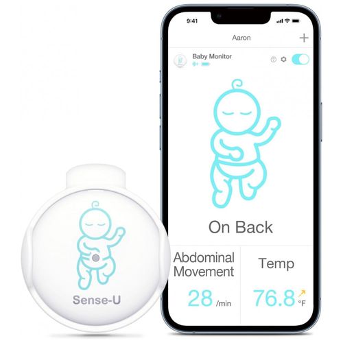 Monitor de Movimento Abdominal do Bebê, Temperatura, Rolagem e Posição, Sense U, Branco