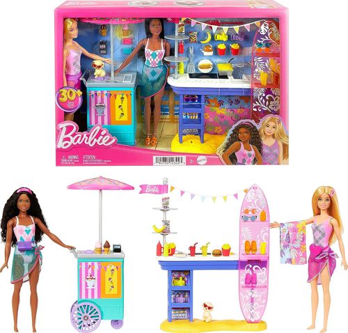 Boneca Barbie Conjunto Calçadão da Praia Mattel HNK99