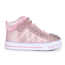 Tênis Skechers Infantil Shufle Lites Rosa Botinha Led Menina