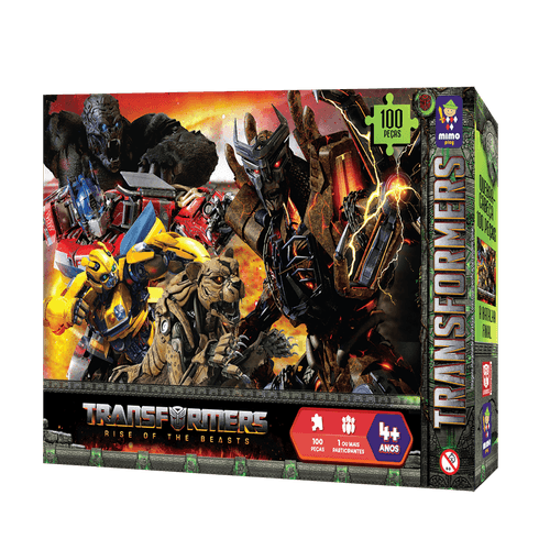 Quebra-Cabeça 100 Peças - Transformers - a Batalha Final - Mimo Toys