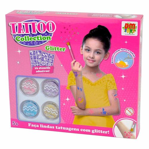 Kit Tatuagem Temporária Infantil - Tattoo Collection - Canetas Gel e Adesivos - DM Toys