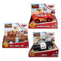 Kit Disney Cars McQueen, Mate e Sheriff c/som 15cm Mattel