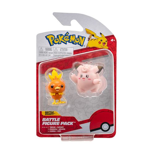 Pokémon -  2 Bonecos De Ação Torchic e Clefairy - Sunny