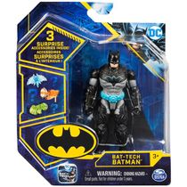 Boneco Batman Bat-Tech Preto - 10cm Colecionável
