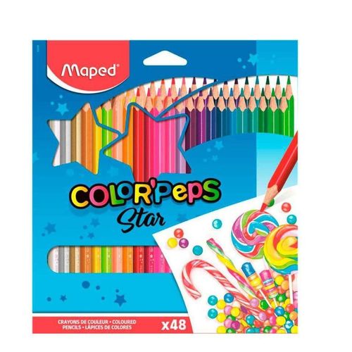 Caixa de Lápis de Cor 48 Cores Color Peps