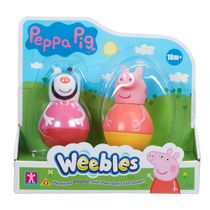 Peppa Pig - Pack com 2 Weebles de 8cm - Peppa e Zoe