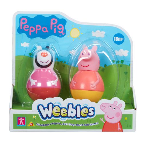 Peppa Pig - Pack com 2 Weebles de 8cm - Peppa e Zoe