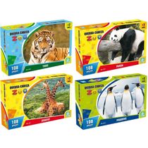 Kit com 4 Quebra Cabeça Série Zoo 108 Peças NIG