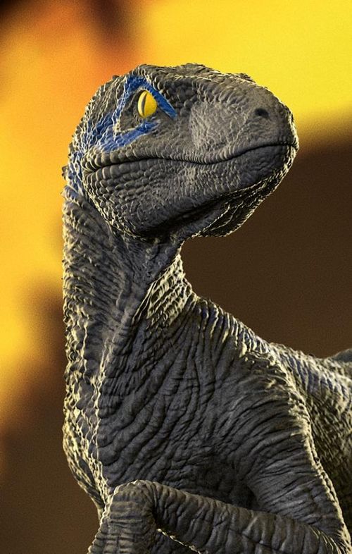 Estátua Velociraptor Blue B Jurassic World Iron Studios