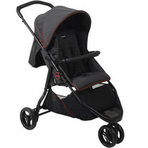 Carrinho de Bebe 3 Rodas Berço Passeio Burigotto CR3 Gray Red