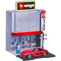 Playset c/ Miniatura -1:43 - Mercedes-Benz SLS AMF Roadster - Concecionária - Bburago 31500