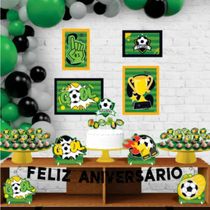 Decoração Festa Aniversário Tema Futebol pra Menino Kit Super Fácil Com 40 Enfeites
