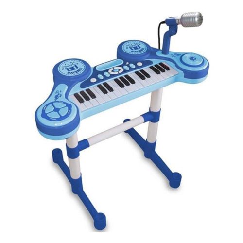 Piano Infantil Eletrônico c/ Microfone e Efeitos de DJ Azul Unik Toys