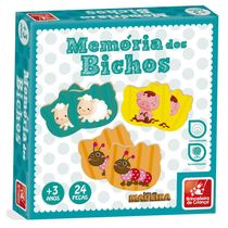 Jogo Memória dos Bichos - 24 peças - 9794 - Brincadeira De Criança