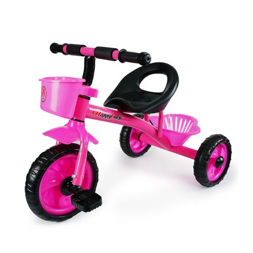 Triciclo Infantil Rosa Motoca Bicicleta Pedal E Cesto Mega Compras