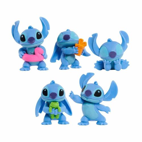 Stitch Conjunto 5 Mini Bonecos de 4cm Colecionáveis - Disney