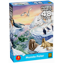 Quebra Cabeça Puzzle Gigante 48 Peças Mundo Polar Grow