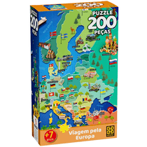 Quebra Cabeça Puzzle 200 Peças Viagem Pela Europa Grow