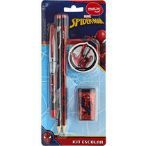 Kit Escolar Spider Man Lápis, Caneta e Apontador Molin