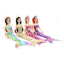 Kit C/ 4 Bonecas Dream Doll  Sereia - Rosa + Roxa + Dourada + Colorida