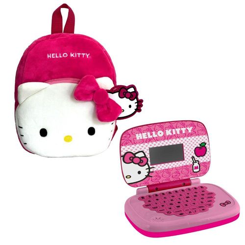 Kit Mochila Inf.Pelúcia Hello Kitty + Laptop Inf.Hello Kitty