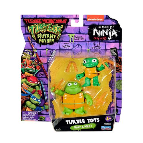 2 Bonecos Turtle Tots Raph e Mickey  - As Tartarugas Ninja