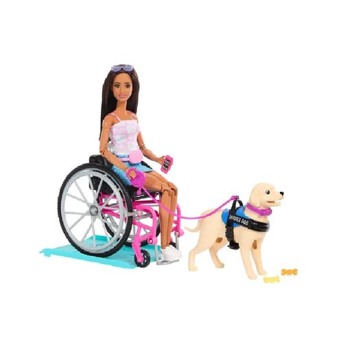 Barbie Fashion Boneca Cadeira De Rodas E Cão - Mattel HJY85