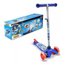 Patinete Sonic 3 Rodas Com Led - Bbr Toys Cor Azul