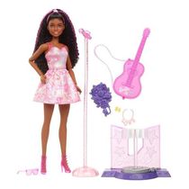 Boneca Barbie Profissões Pop Star Estrela Pop Morena Rosa