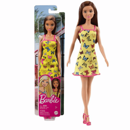 Boneca Barbie Fashion Vestido Marelo 30Cm 3+ Mattel