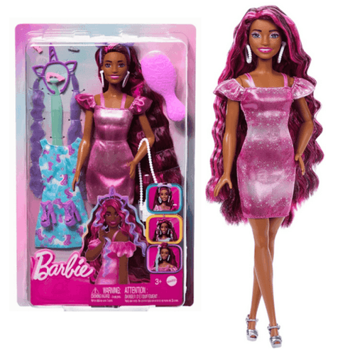 Boneca Barbie Totally Hair Cores de Neon Negra 3+ Mattel