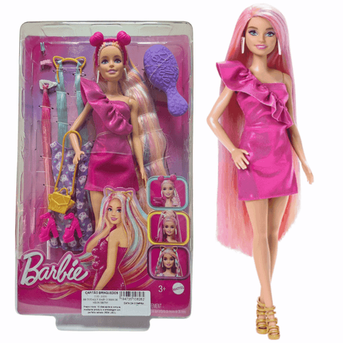 Boneca Barbie Totally Hair Cores de Neon Loira 3+ Mattel