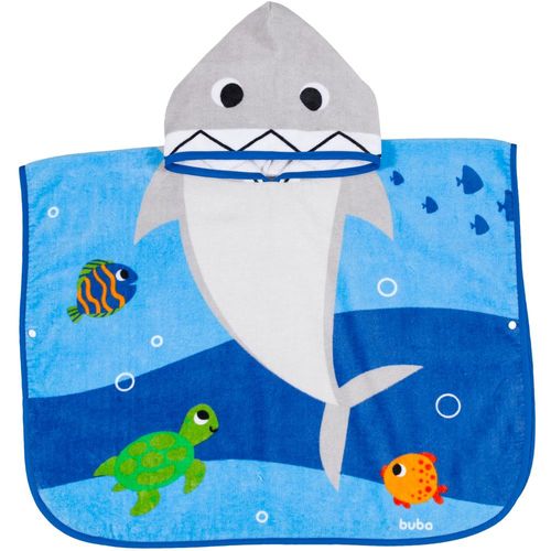 Toalha Poncho Aventuras Tubarão Azul - Buba