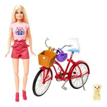 Boneca Barbie Ciclista Com Bicicleta E Pet Pink Passport Lux