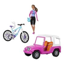 Boneca Barbie Com Carro E Bicicleta Passei Pela Montanha