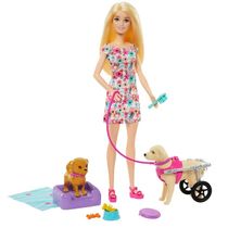 Boneca Barbie Animais Estimação Cachorro Cadeira Rodas Acessórios HTK37 Mattel