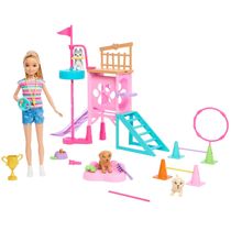 Barbie Boneca Stacie Treinamento Cachorrinhos Acessórios HRM10 Mattel
